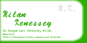 milan kenessey business card